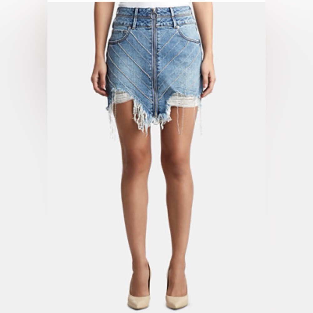 True Religion Rhinestone Embellished Denim skirt